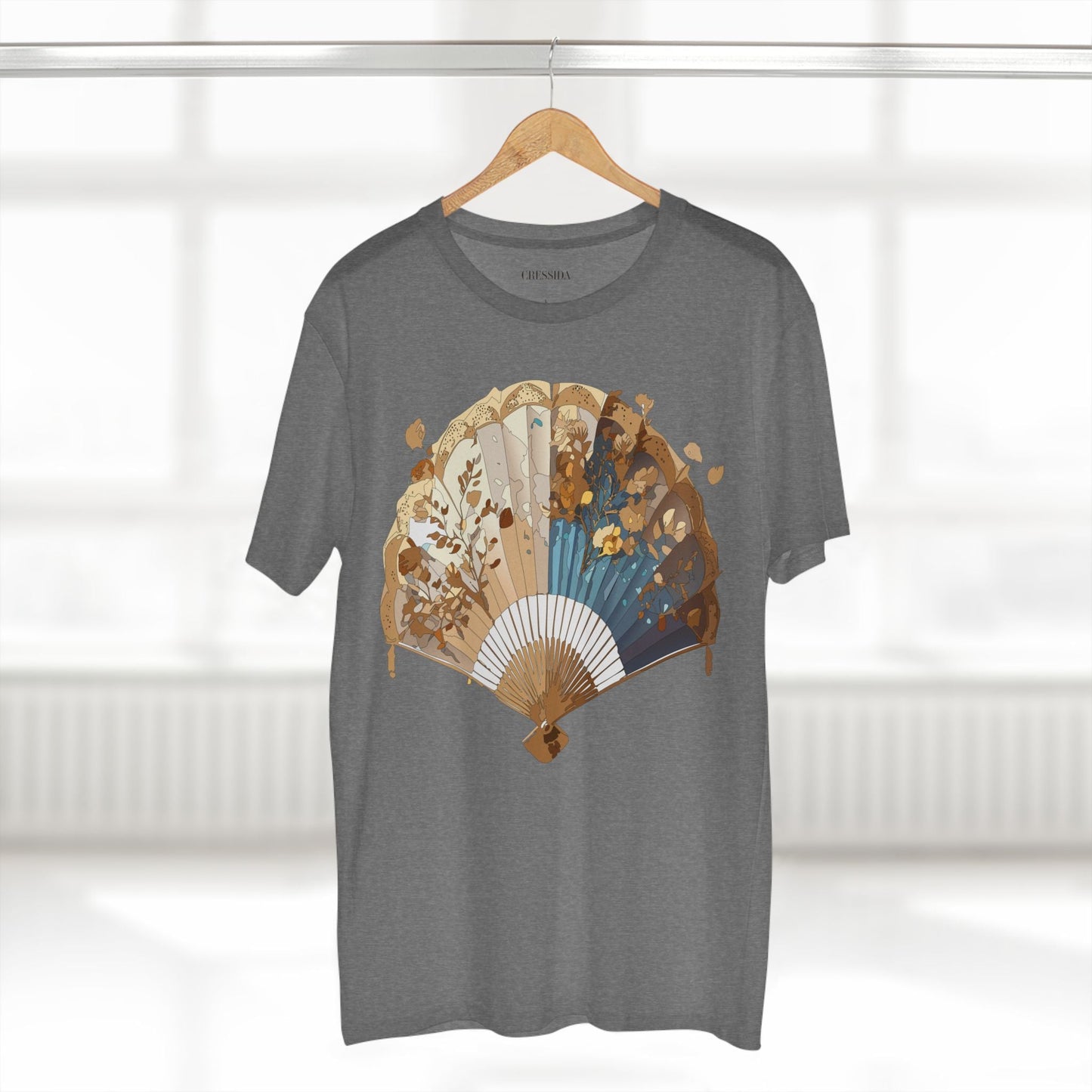 Antique Fan Graphic Design T-Shirt Unisex 100 Cotton Floral Carnival Artwork Tee 3
