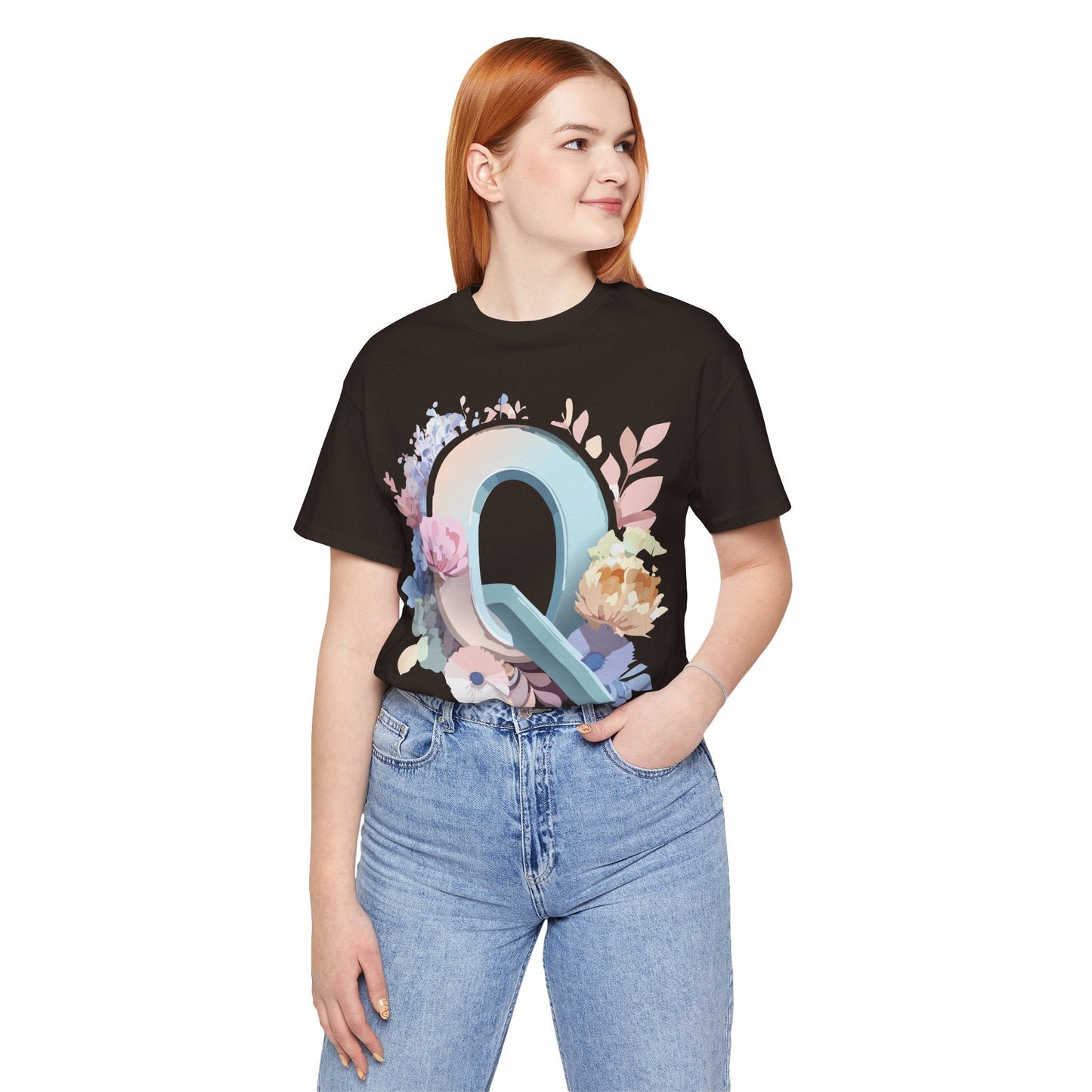 Letter Q Shirt Unisex Graphic Tee With Vintage Inspired Artwork By Adelpha Premium Quality