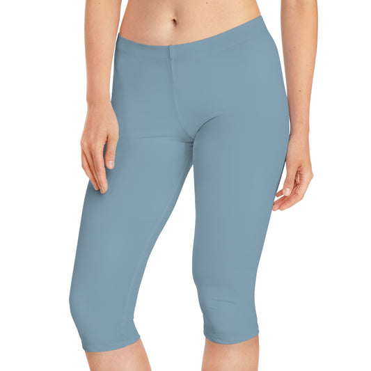 Blue Color Capri Leggings, Blue Capri Leggings 2