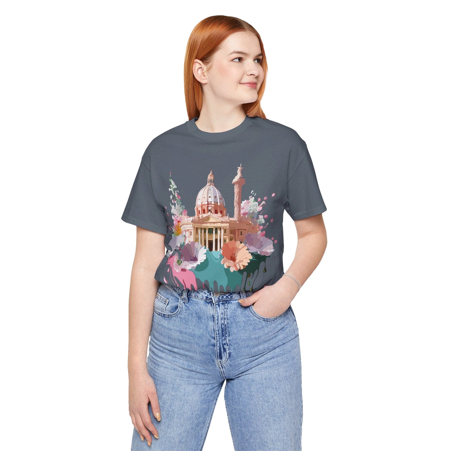Tourist Shirt Rome Graphic Tee Unisex Jersey Short Sleeve Art Design By Adelpha Artwork