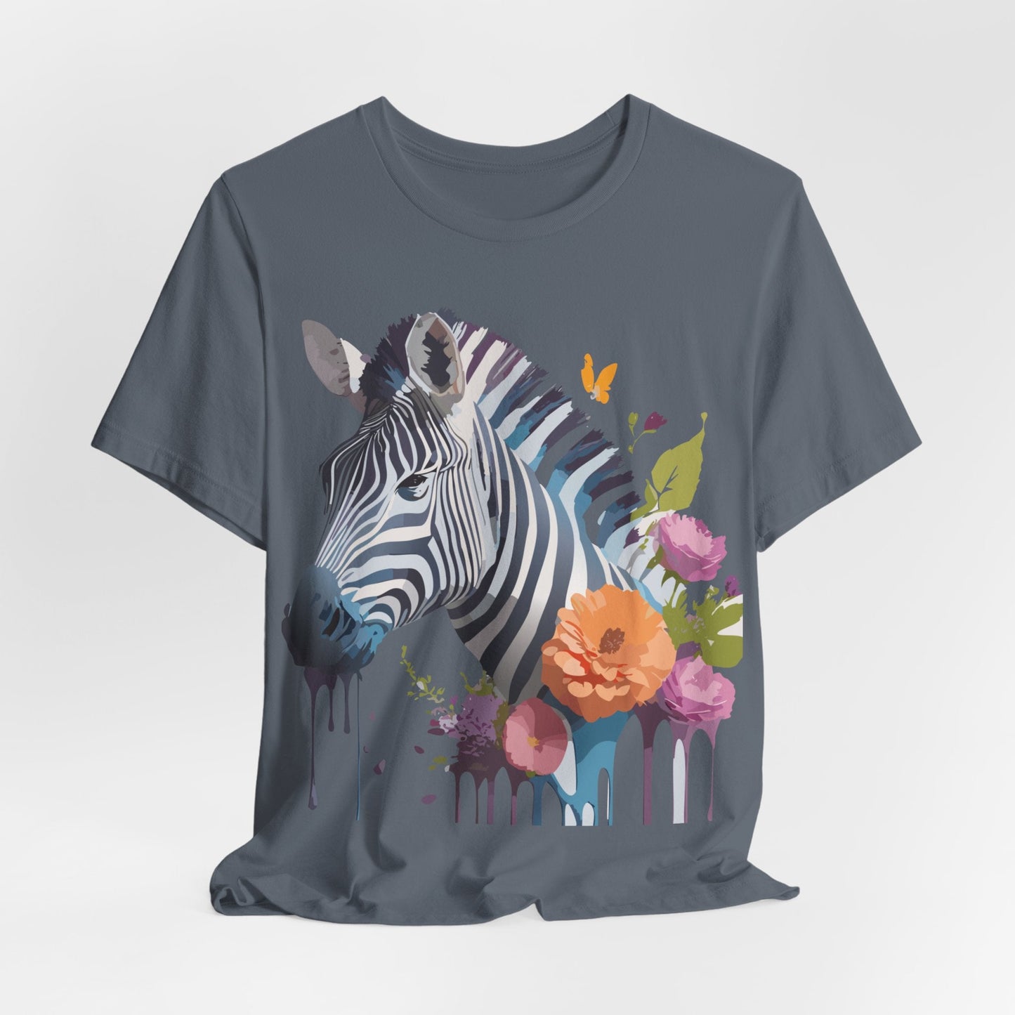 Unisex Zebra Graphic Tee Featuring Adelpha Artwork Vintage Inspired Short Sleeve Shirt