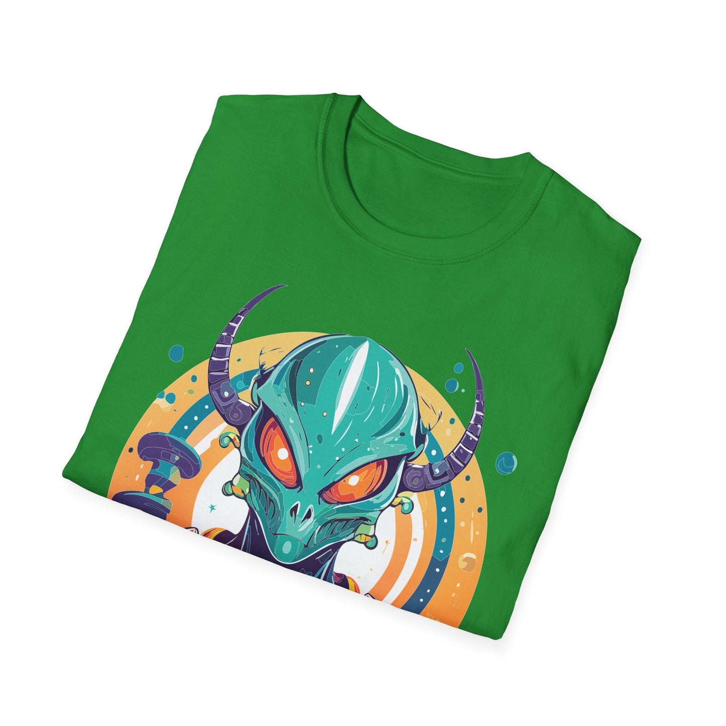 Alien Graphic Unisex Cotton Softstyle UFO Artwork Tee 14