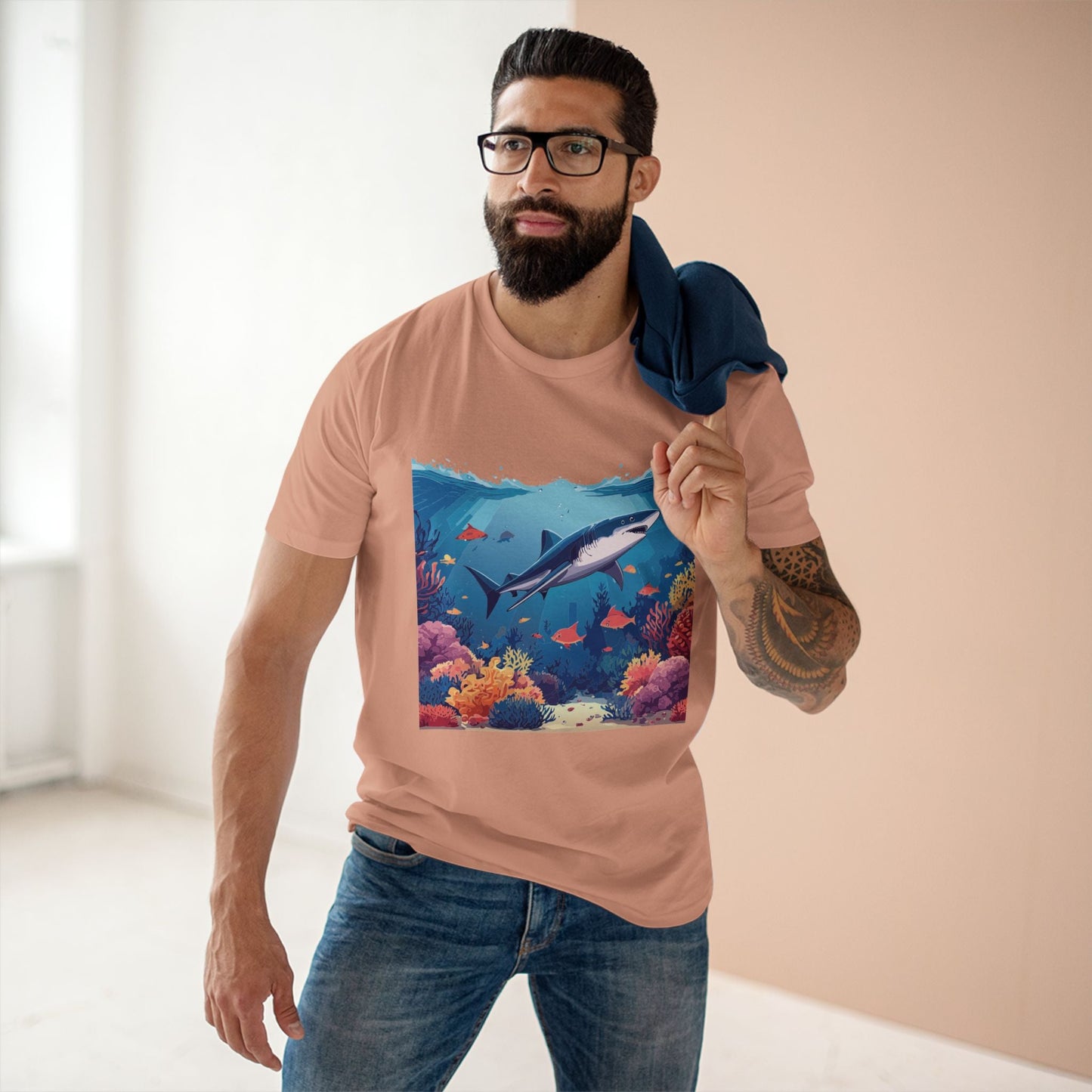 Ocean Pacific Unisex Premium Cotton Tee With Original Art Design From Retro2Nova Art Collection