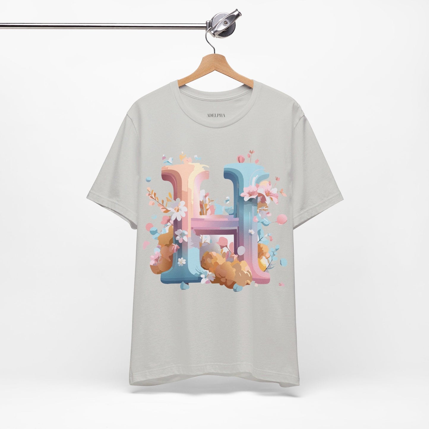 Letter H Graphic T Shirt Unisex Jersey Short Sleeve Tee By Adelpha Vintage Artwork