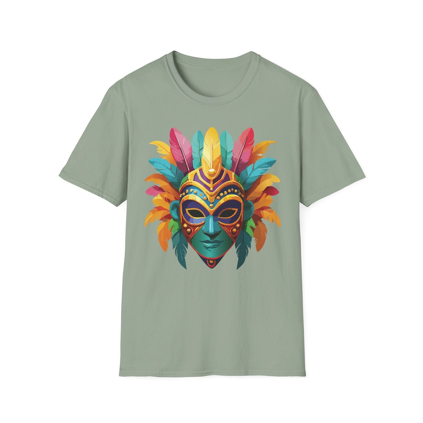 Mask Tee Shirt Unisex Masquerade Design Gildan Softstyle 64000 100 Percent Ring Spun Cotton Tee