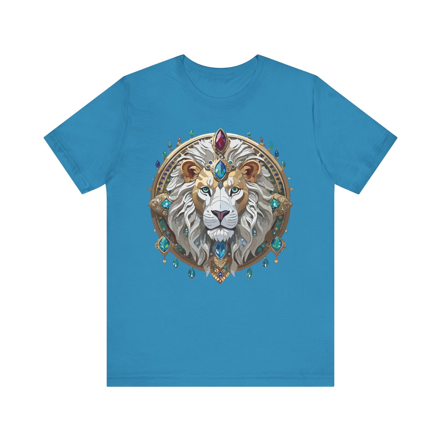 Unisex Lion Graphic Tee, Animal Shirt, Tee Shirt with Lion, Medallion T-Shirt, Animal Medallion Tees