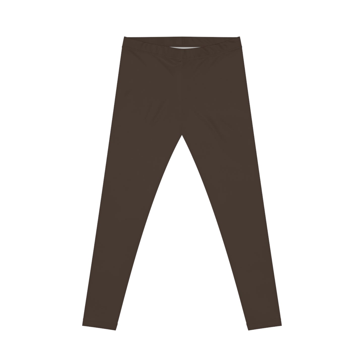 Dark Coffee Color Women's Poly-Span Casual Leggings XS-2XL