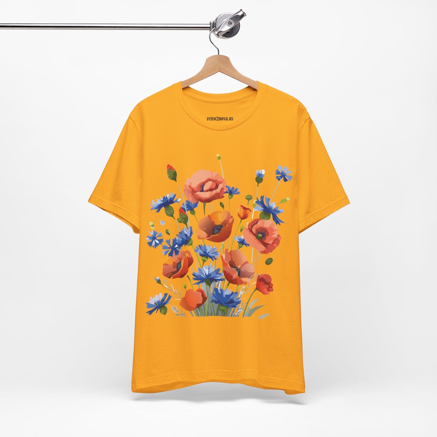 Unisex Floral Shirt Floral Print Tee Lightweight Breathable Fabric Short Sleeve Casual Wear