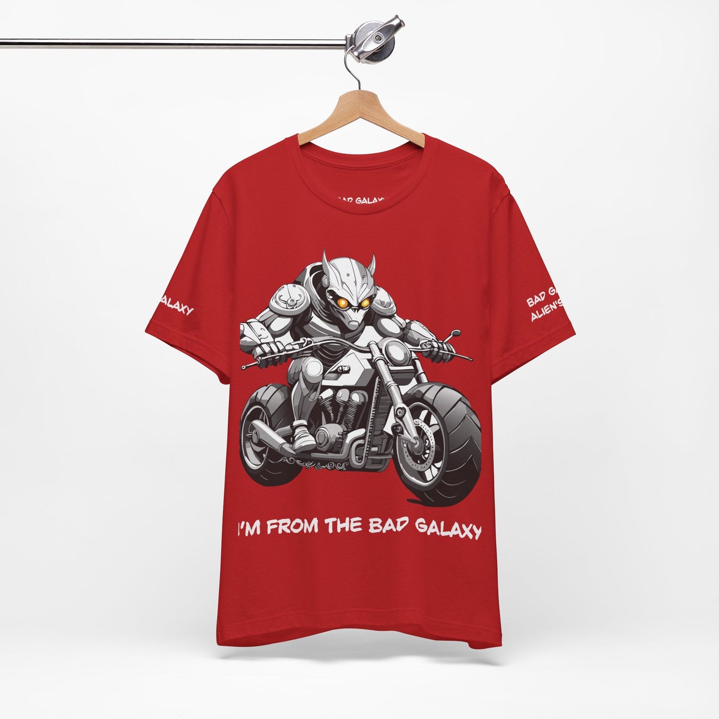Tee Shirt With Alien From Bad Galaxy 100 Percent Cotton Lightweight Made In USA Eco Friendly Inks