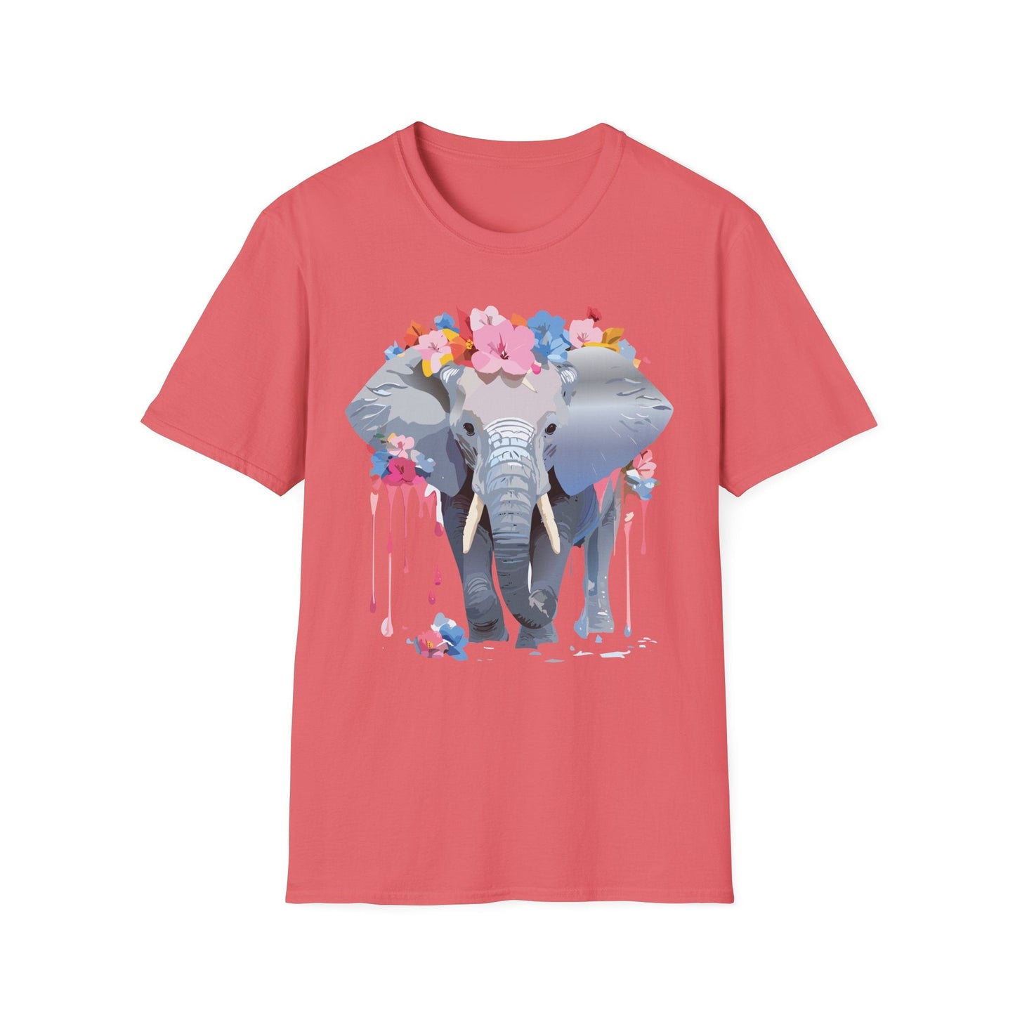 Elephant Graphic T Shirt Unisex Animals Tee Softstyle 64000 Gildan Comfort Breathable