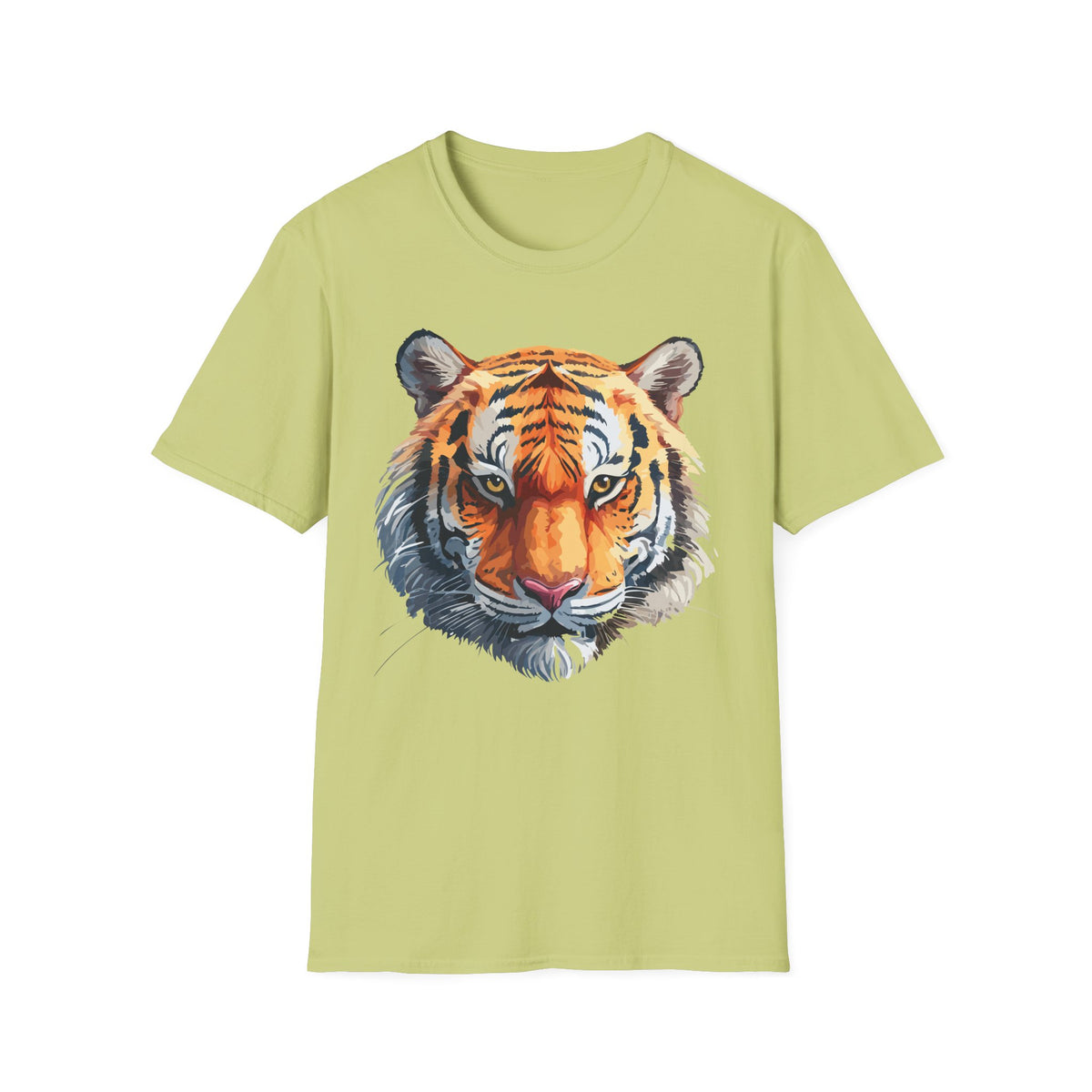 Tiger Face T-Shirt | Bold Watercolor Tiger Portrait