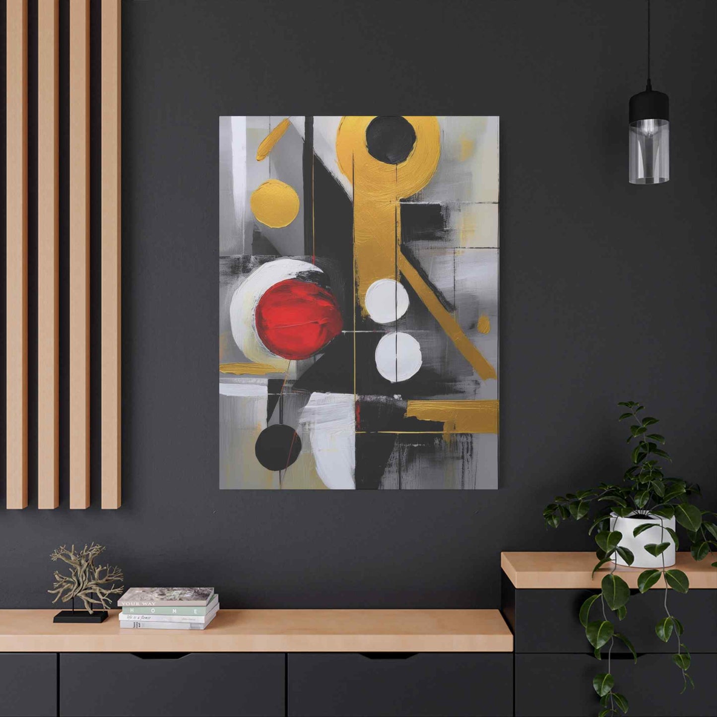 Red Abstract Painting Print Canvas 20x24,20x30,24x30, 24x32,24x36,30x40, 32x48,36x48,40x60 Pine-Wood Inner Frame ABS-24