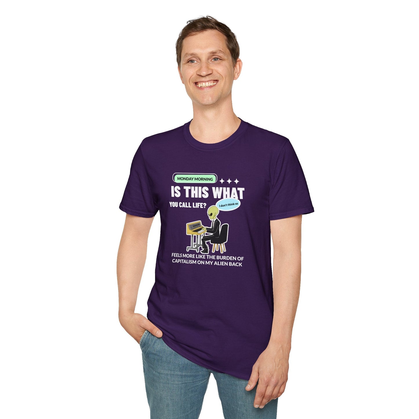 Alien Office Worker T-Shirt Unisex Cotton