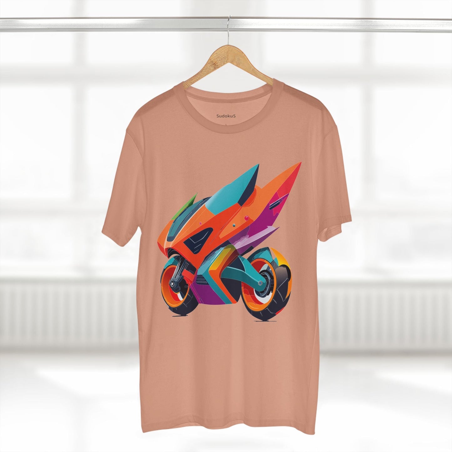 Moto Bike Graphic Unisex 100 Cotton Staple Tee 2