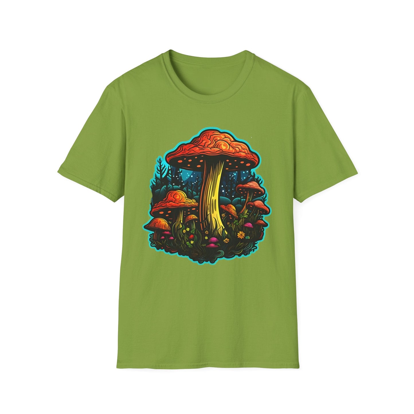 Mashroom Tee Shirt Unisex Softstyle 64000 With Funny Mashroom Fungus Graphic Design