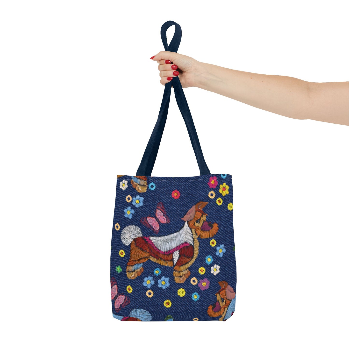 Denim Fabric Imitation Print Unisex Canvas Bag Poly Spun 3 Sizes Tote Bag 191-8