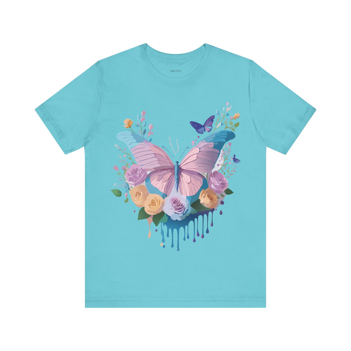 Butterfly Graphic Unisex Cotton Bella+Canvas Tee with Art Design n110