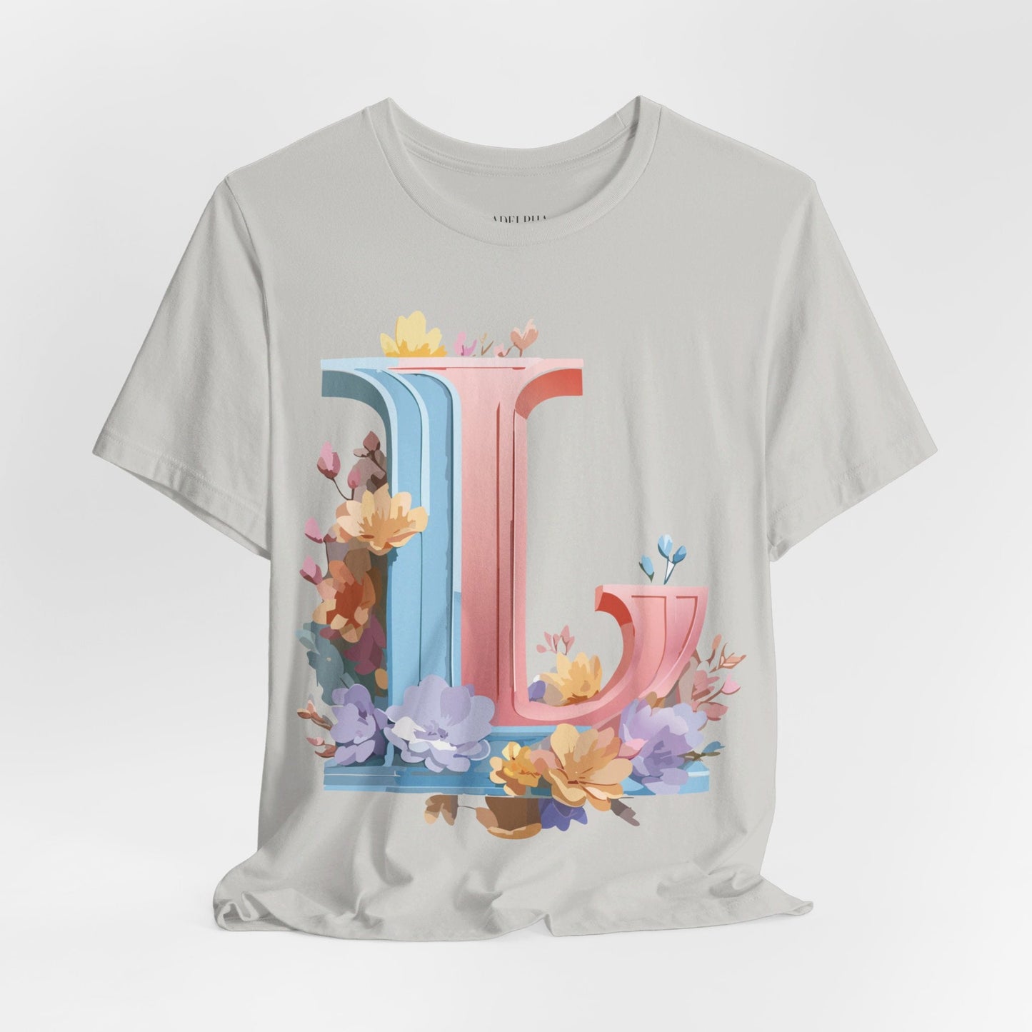 Letter L Shirt Graphic Tee Unisex Short Sleeve Vintage Inspired Artwork Adelpha Premium