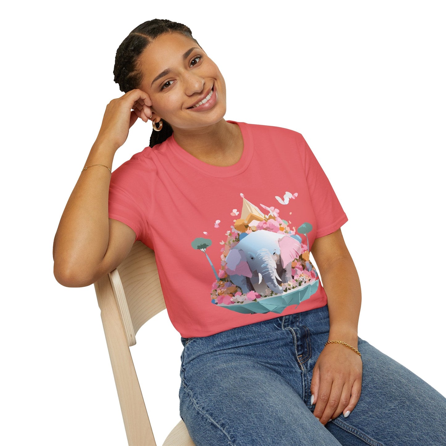 Elephant Graphic T Shirt For Animals Unisex Gildan Softstyle 64000 Cotton Tee Apparel