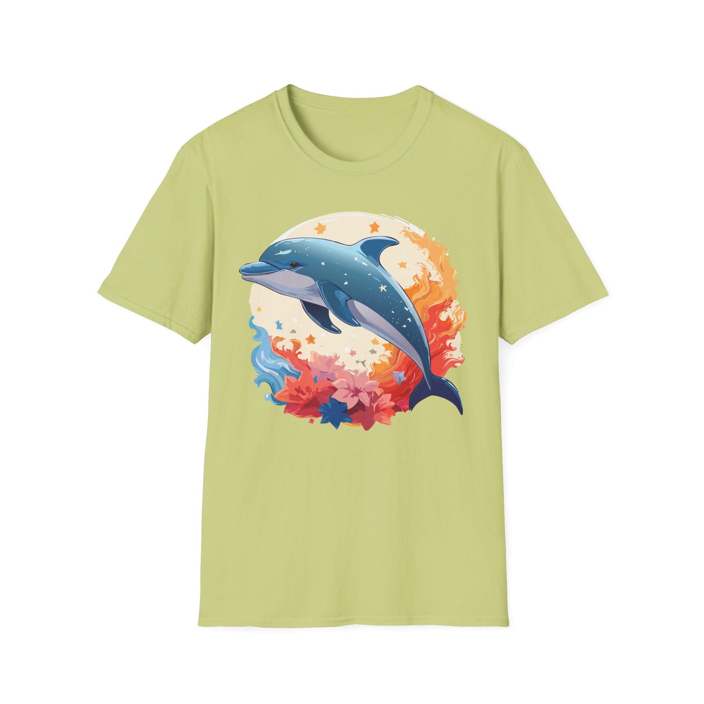 Dolphin T Shirt Unisex Softstyle Gildan 64000 100 Percent Ring Spun Cotton Animal Fish Tee