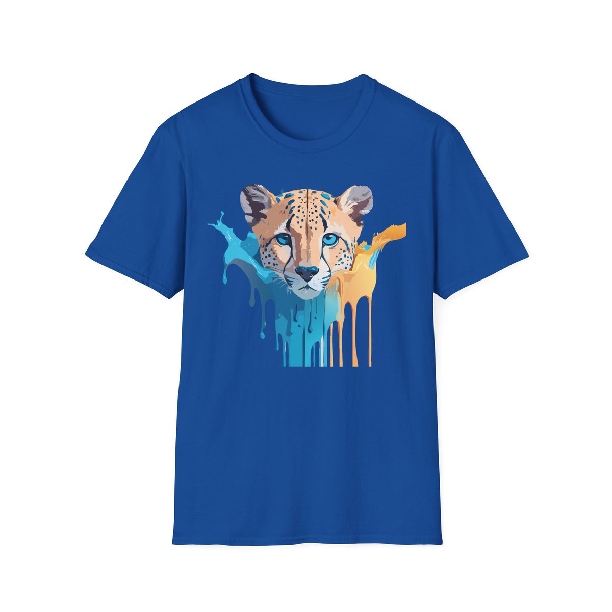 Color Splash Cheetah T-Shirt | Animal Face Art Tee