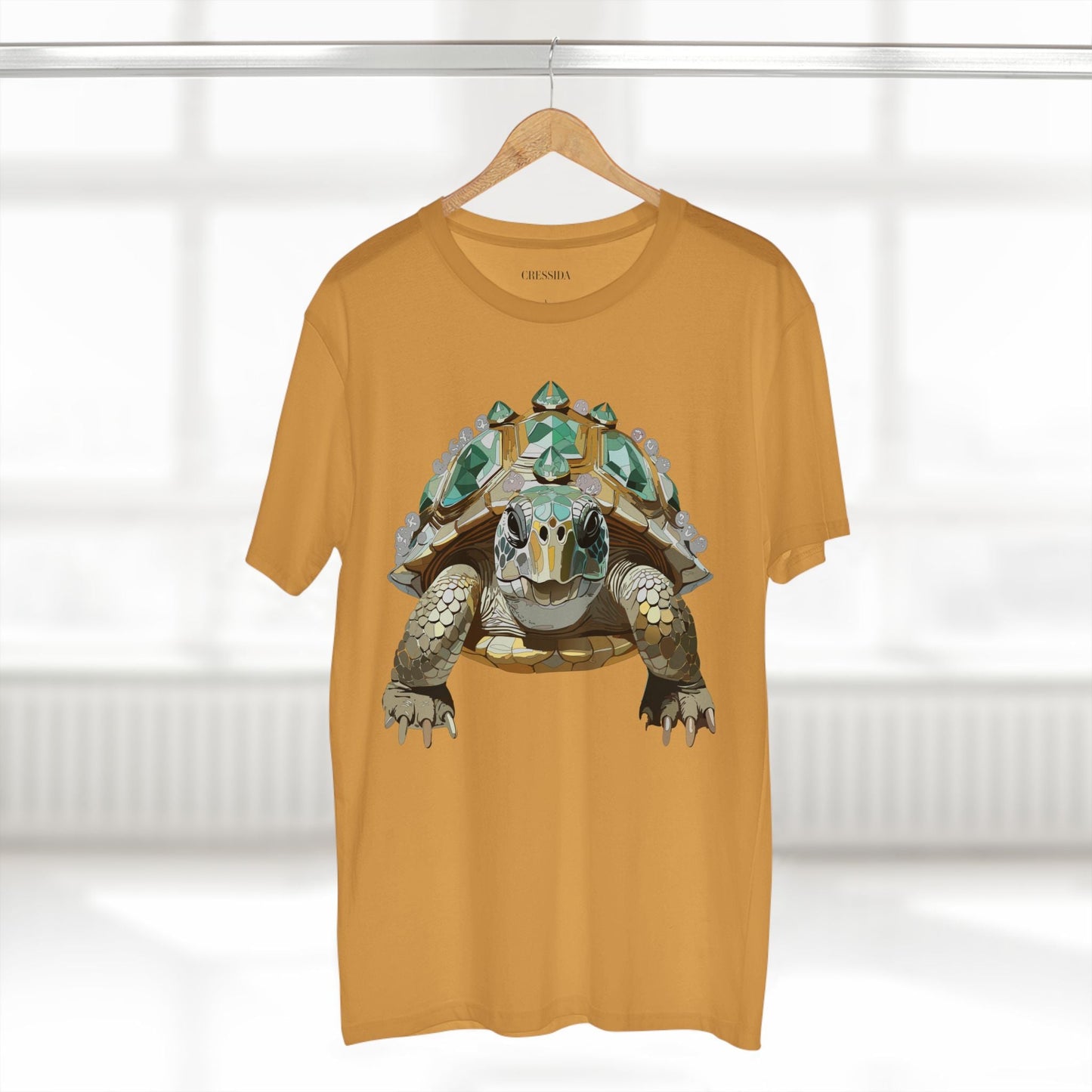 Turtle Graphic Unisex 100 Cotton Tee With Unique Animal Golden Medallion Art Design 29