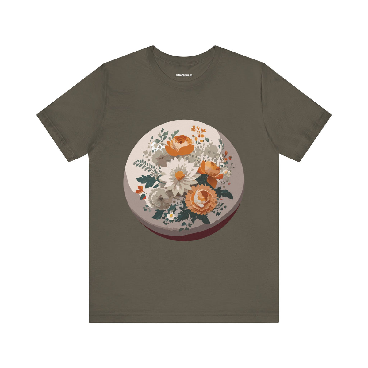 Floral Graphic Unisex Cotton Bella+Canvas Tee with Flowers Design ab105