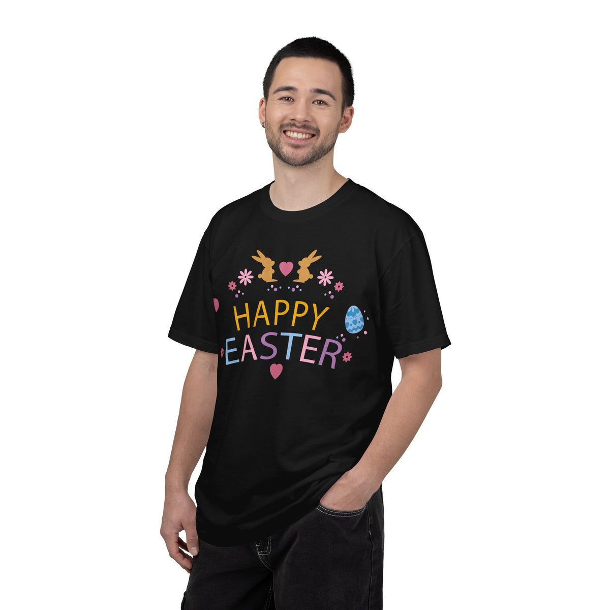 Easter Bunny Heart T-Shirt, Tee Shirt with Easter Signature, T Shirt with Easter Prints, Tee Shirt with Easter Design 2