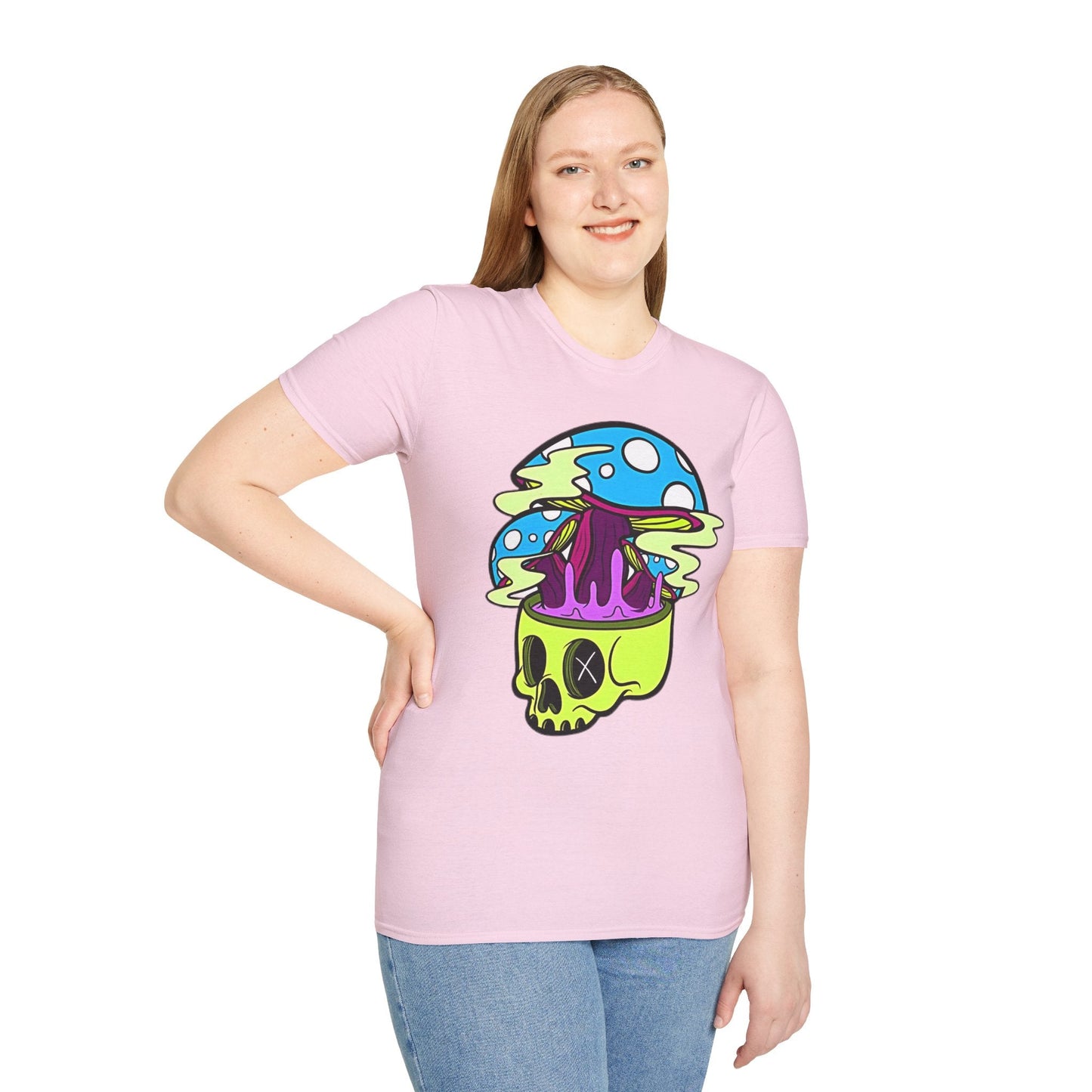 Skull Tee Shirt Unisex Skeleton Shirt With Art Design Gildan Softstyle Cotton Tee