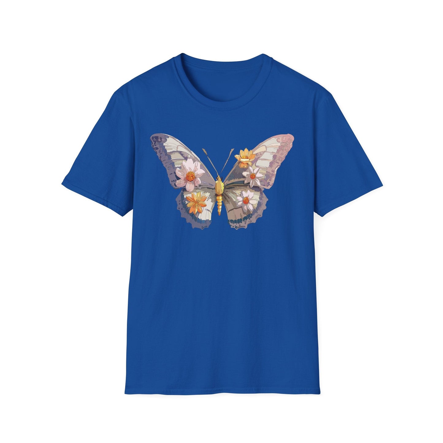 Butterfly Shirt Unisex Short Sleeve Tee Monarch Butterfly Design Gildan Softstyle 64000