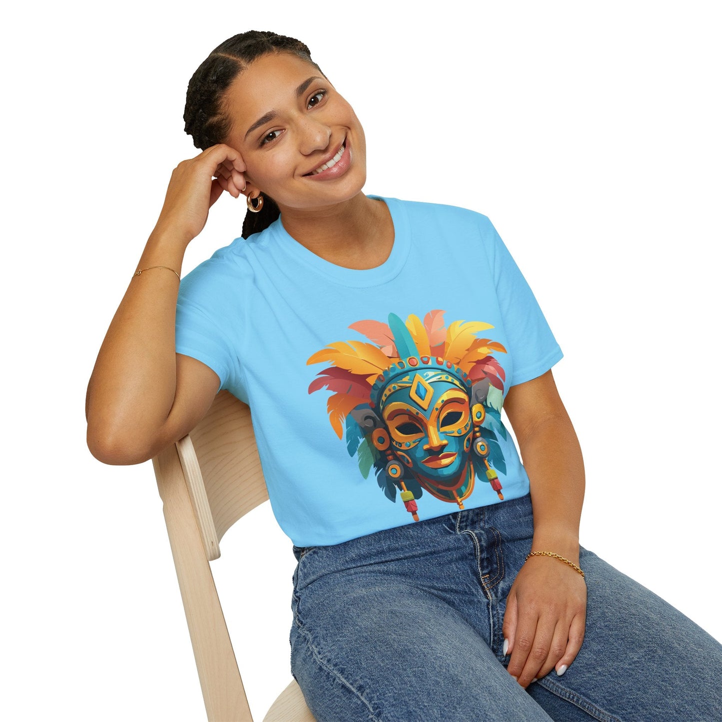 Mask Tee Shirt Unisex Graphic Design Short Sleeve Tee Gildan Softstyle 64000 Ring Spun Cotton