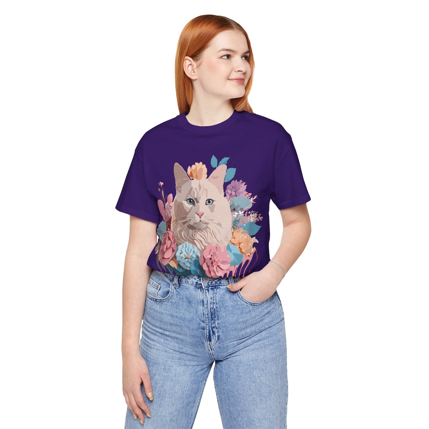 Cat Graphic Unisex 100 Cotton Vintage Design Tee 4