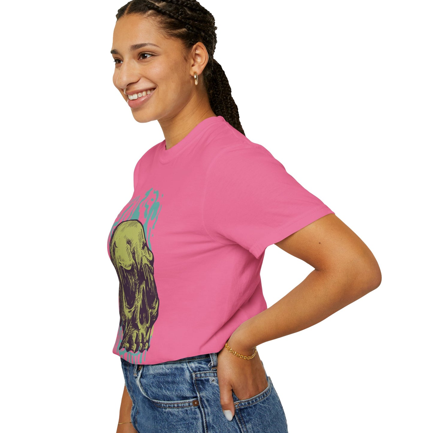 Tee-shirt unisexe en coton avec tête de mort 