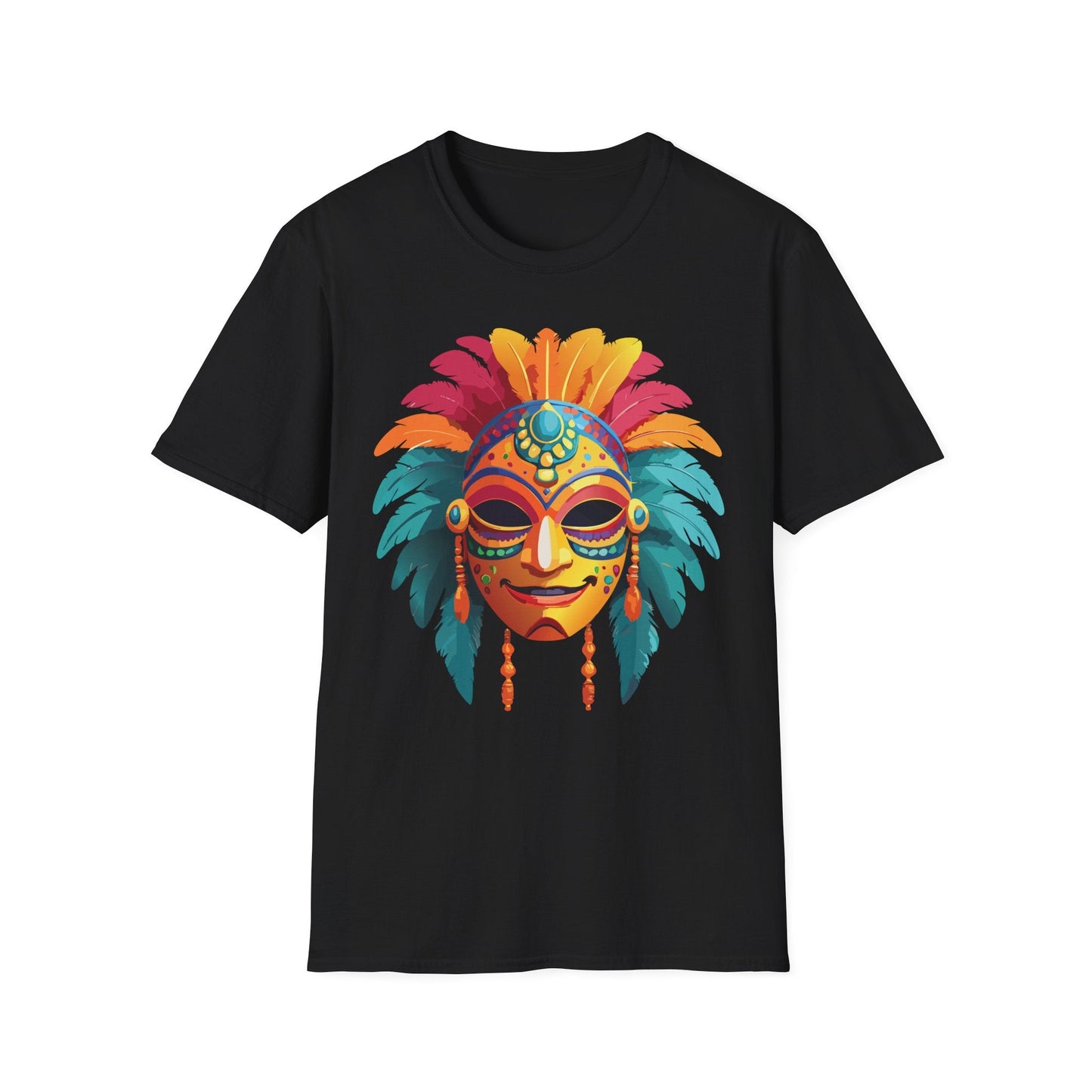 Mask Tee Shirt Unisex Softstyle Gildan 64000 100 Percent Ring Spun Cotton Masquerade Tee
