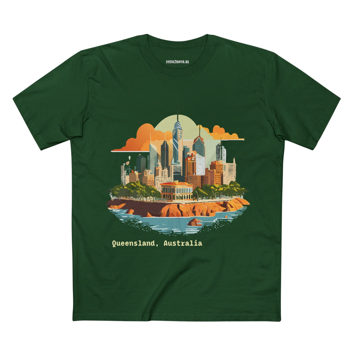 Queensland Australia skyline T-Shirt | Brisbane cityscape tee, coastal skyline design