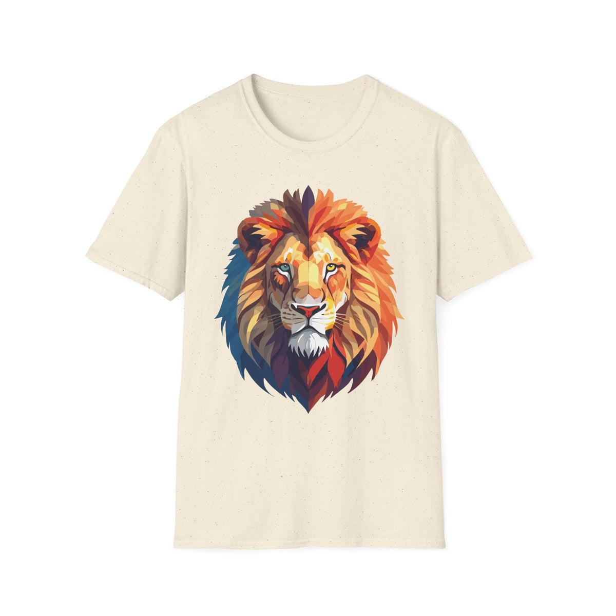 Colorful Lion Head T-Shirt | Vibrant Animal Portrait, Wildlife Tee