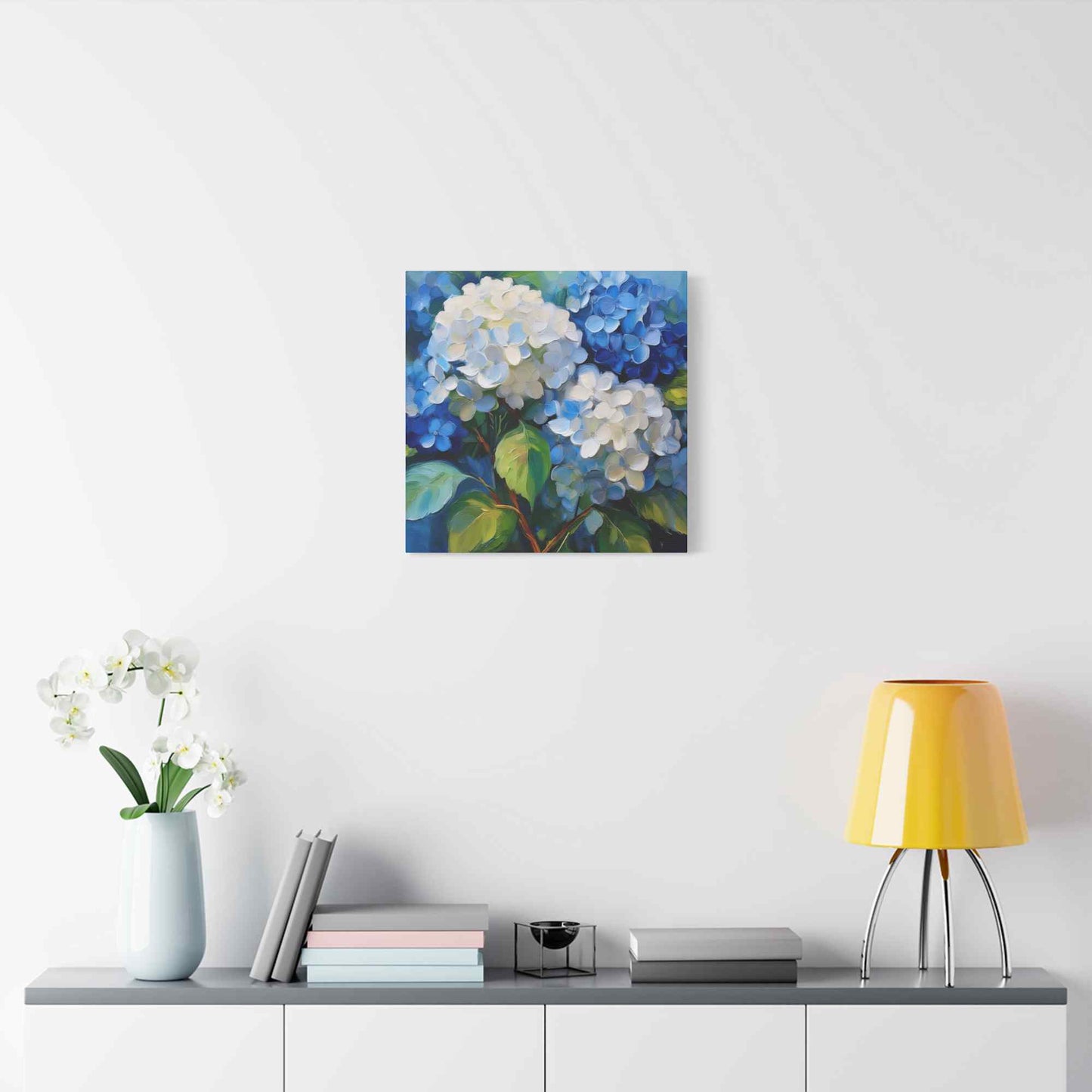 Hydrangeas Print Canvas, Flowers Oil Paint Print 20x20, 24x24, 30x30, 32x32, 36x36, Floral Art Design Print Non-Frame MC-31