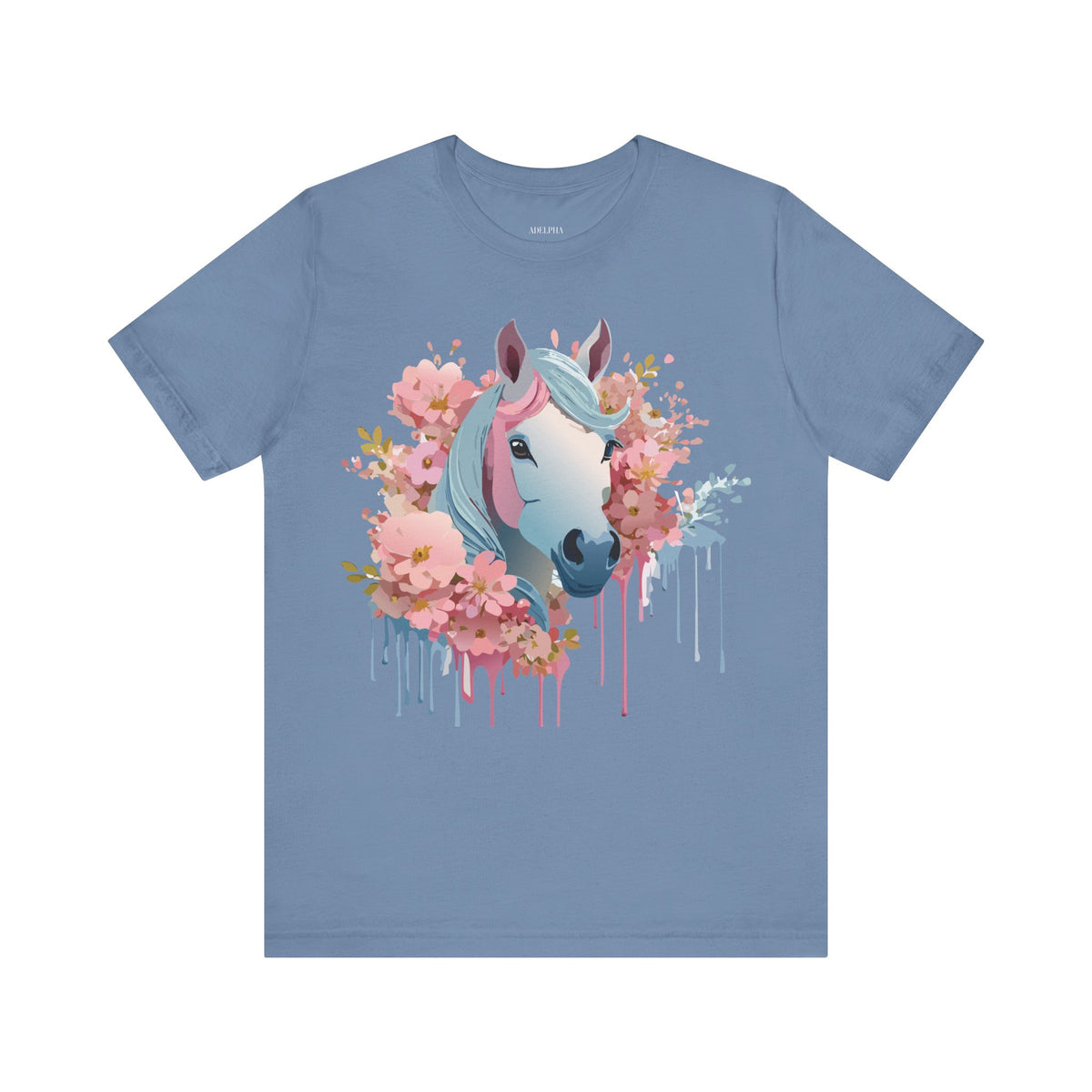 Horse Graphic Unisex Cotton Bella+Canvas Tee with Art Animal Design e34