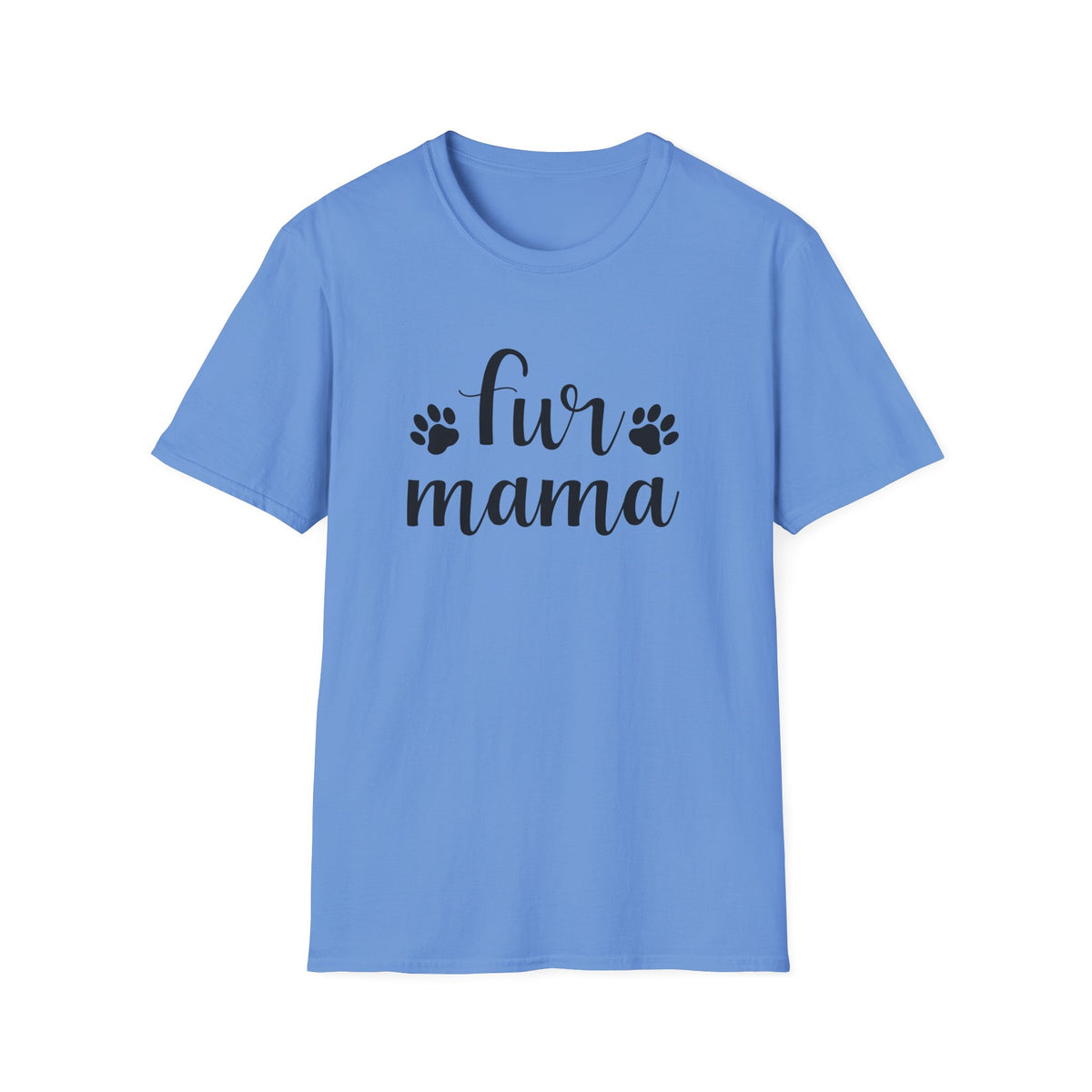 Fur Mama T-Shirt Cute Paw Print Pet Mom Unisex Cotton T-Shirt - Gildan Softstyle 64000 Tee