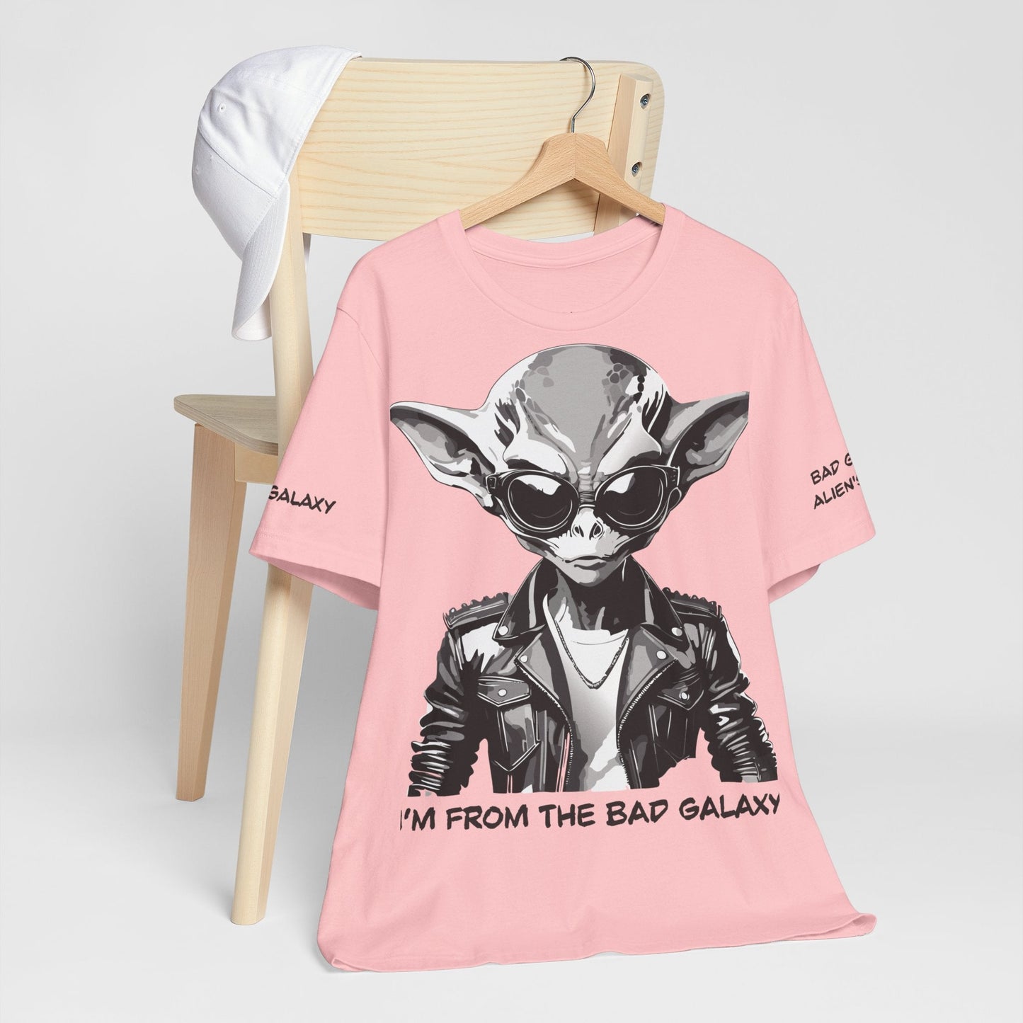 Alien Tee Shirt From Bad Galaxy Made To Order 100 Percent Cotton Eco Friendly Inks USA Designed