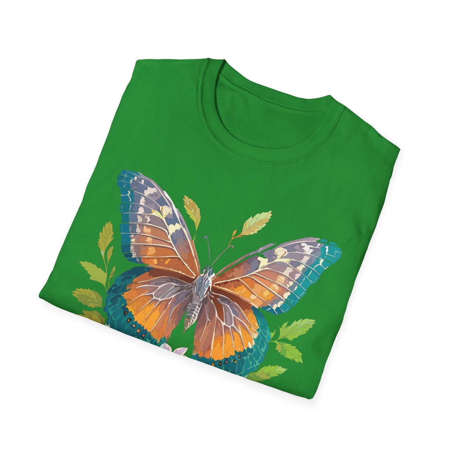 Unisex Butterfly Shirt With Monarch Design Cotton Tee Gildan 64000 Softstyle Comfort