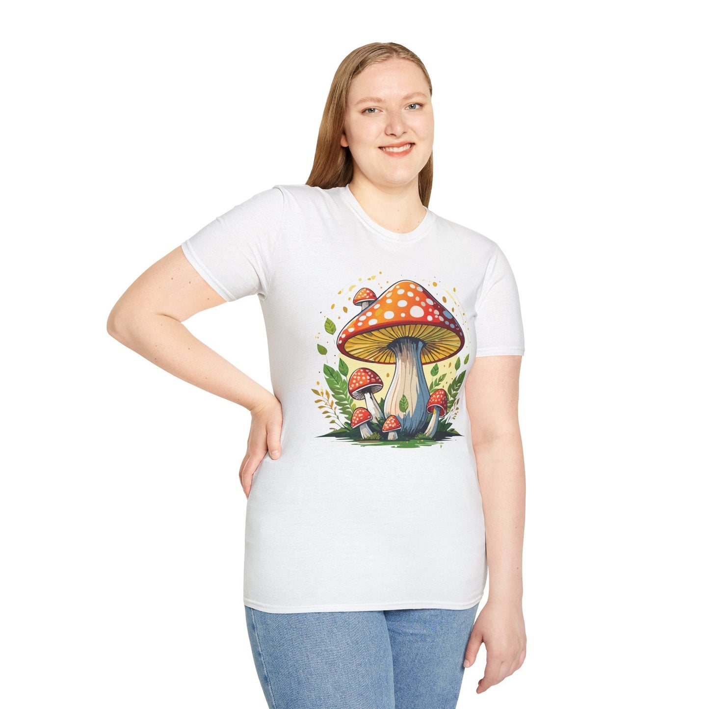 Mashroom Tee Shirt Unisex Funny Mashroom Design Softstyle 64000 Ring Spun Cotton Tee