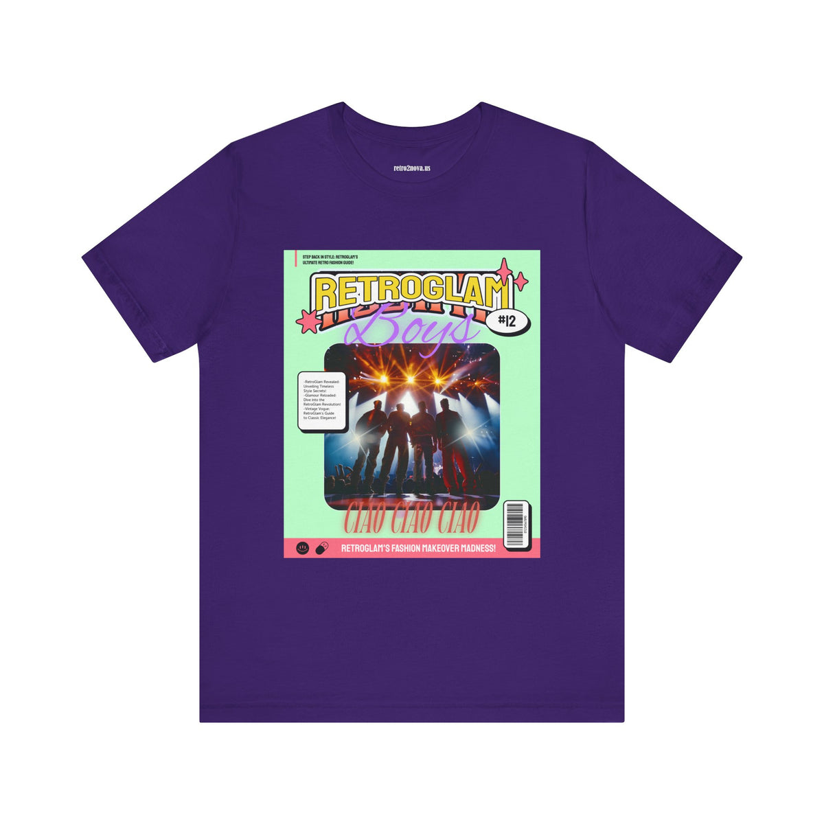 Magazine Cover Graphic Unisex Cotton Bella+Canvas Tee with Retro Poster ab28