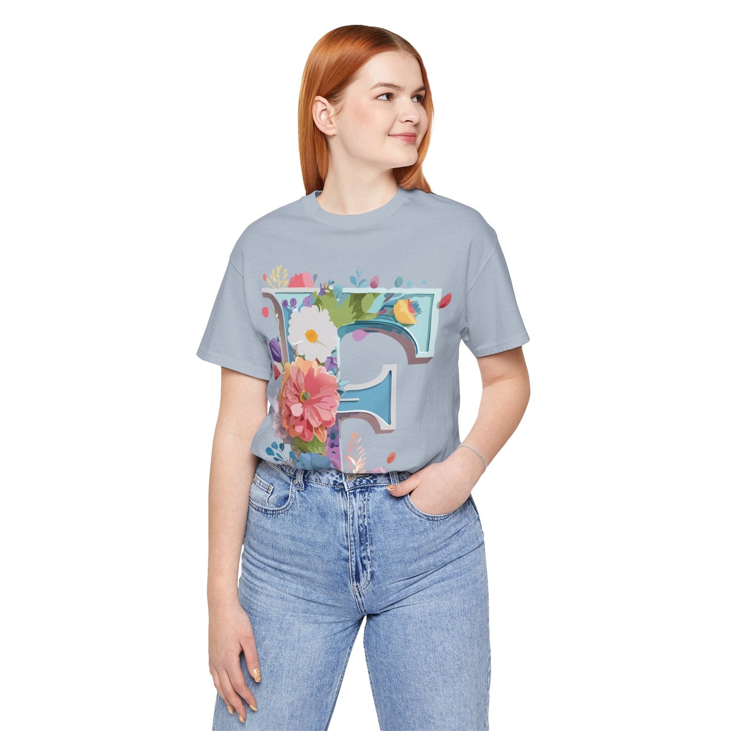 Letter F Shirt Unisex Graphic Tee Vintage Inspired Artwork By Adelpha Short Sleeve