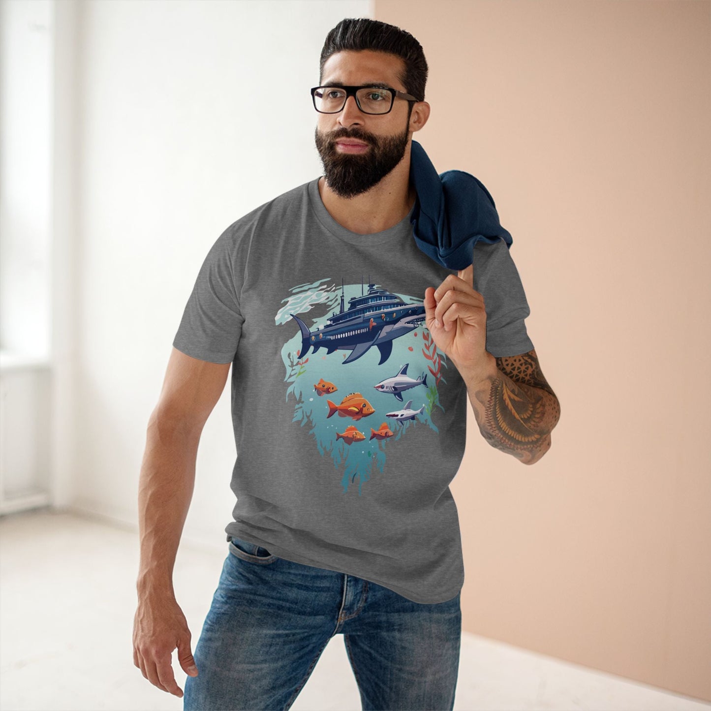Ocean Pacific Shirt Unisex Premium Cotton Art Tee Original Art Design Retro2Nova Ocean Collection