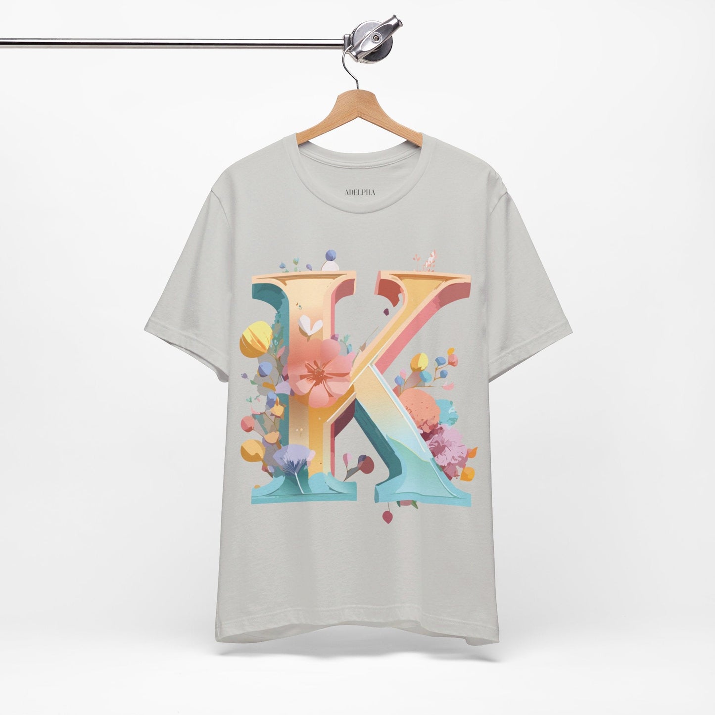 Letter K Shirt Unisex Graphic Tee With Vintage Inspired Artwork By Adelpha Short Sleeve