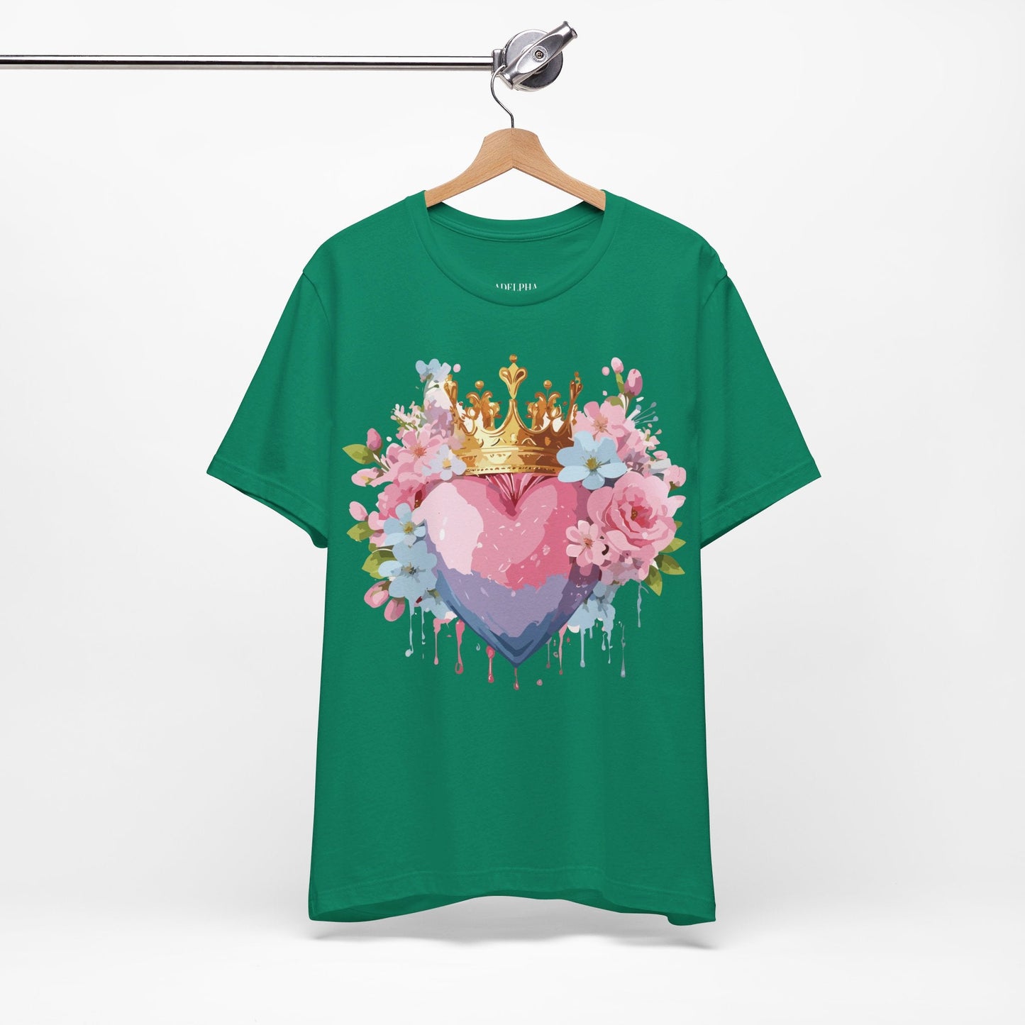 Valentine Day Graphic Unisex 100 Cotton Vintage Artwork with Love and Flower Design Tee 18