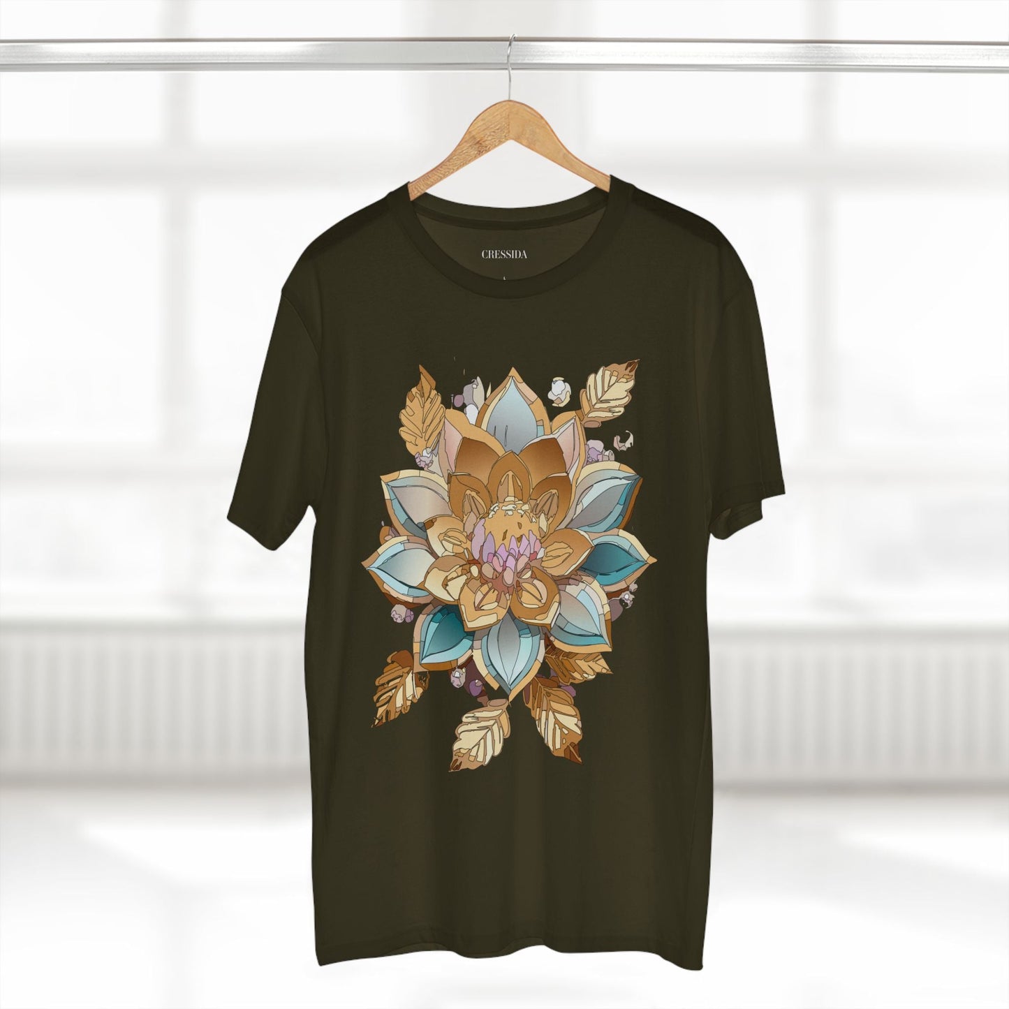 Floral Graphic T-Shirt Unisex 100 Cotton Art Design with Antique Flowers Tee 3