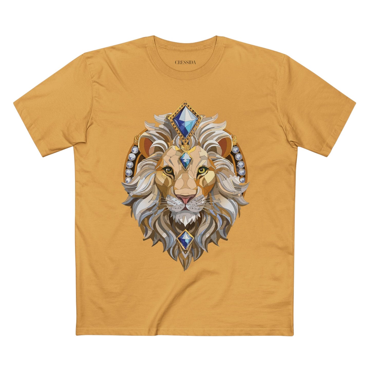 Lion Graphic Unisex 100 Cotton Tee With Unique Animal Golden Medallion Art Design 9
