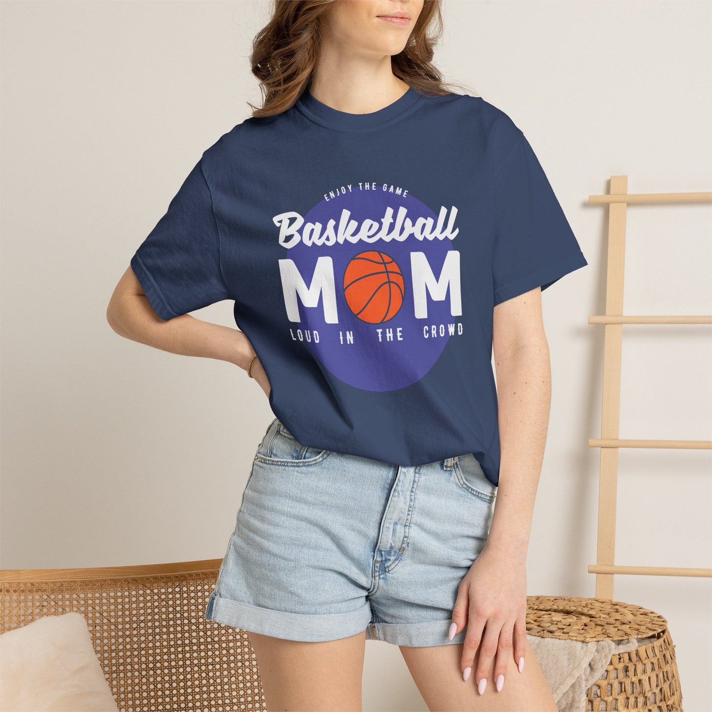 Basketball Mom T-shirt Mother's Day Mama Tee Unisex Comfort Colors Garment-Dyed Cotton h31